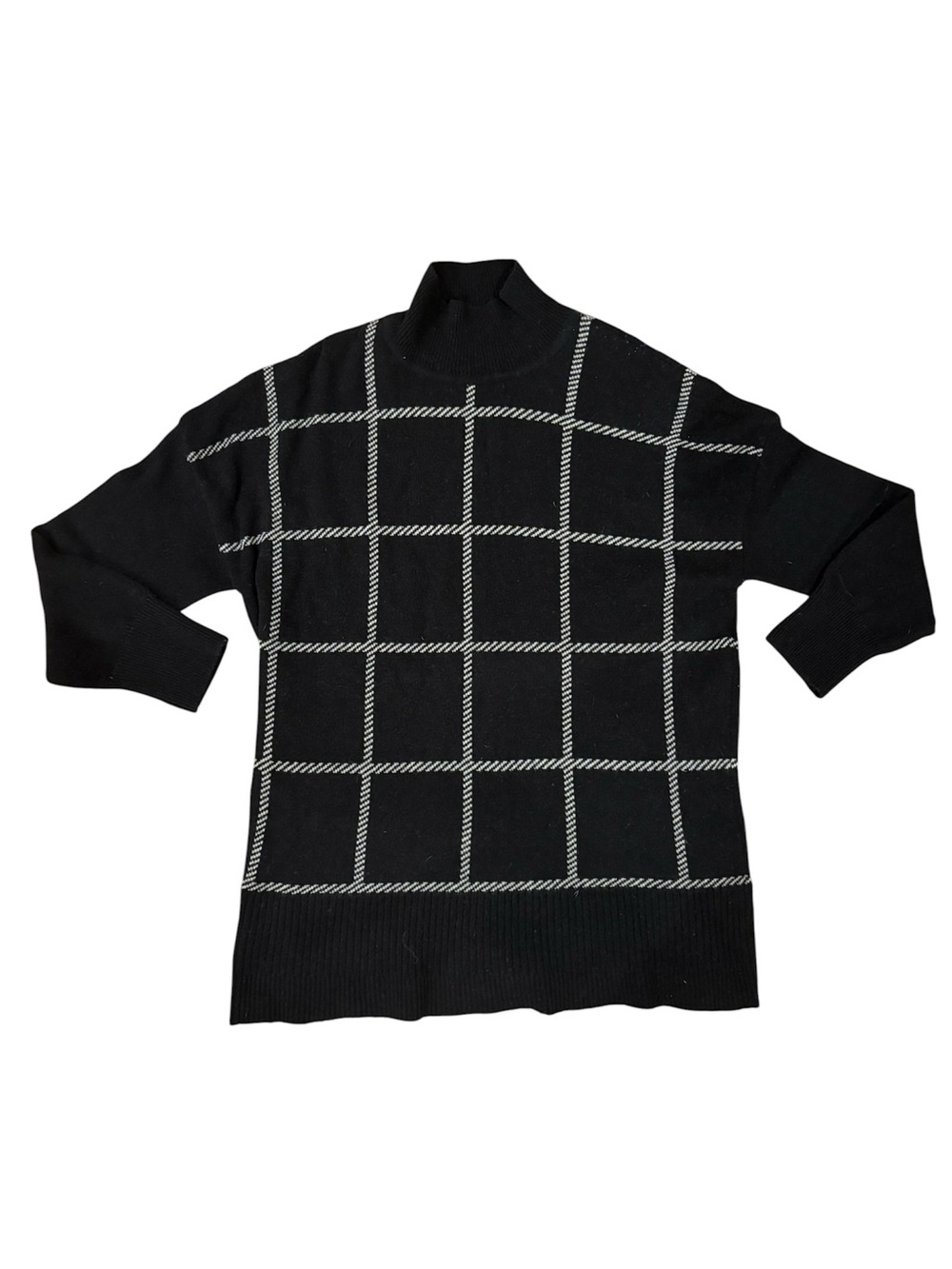 Barbour Modern Heritage Sweater Long Sleeve medium checkered squares black